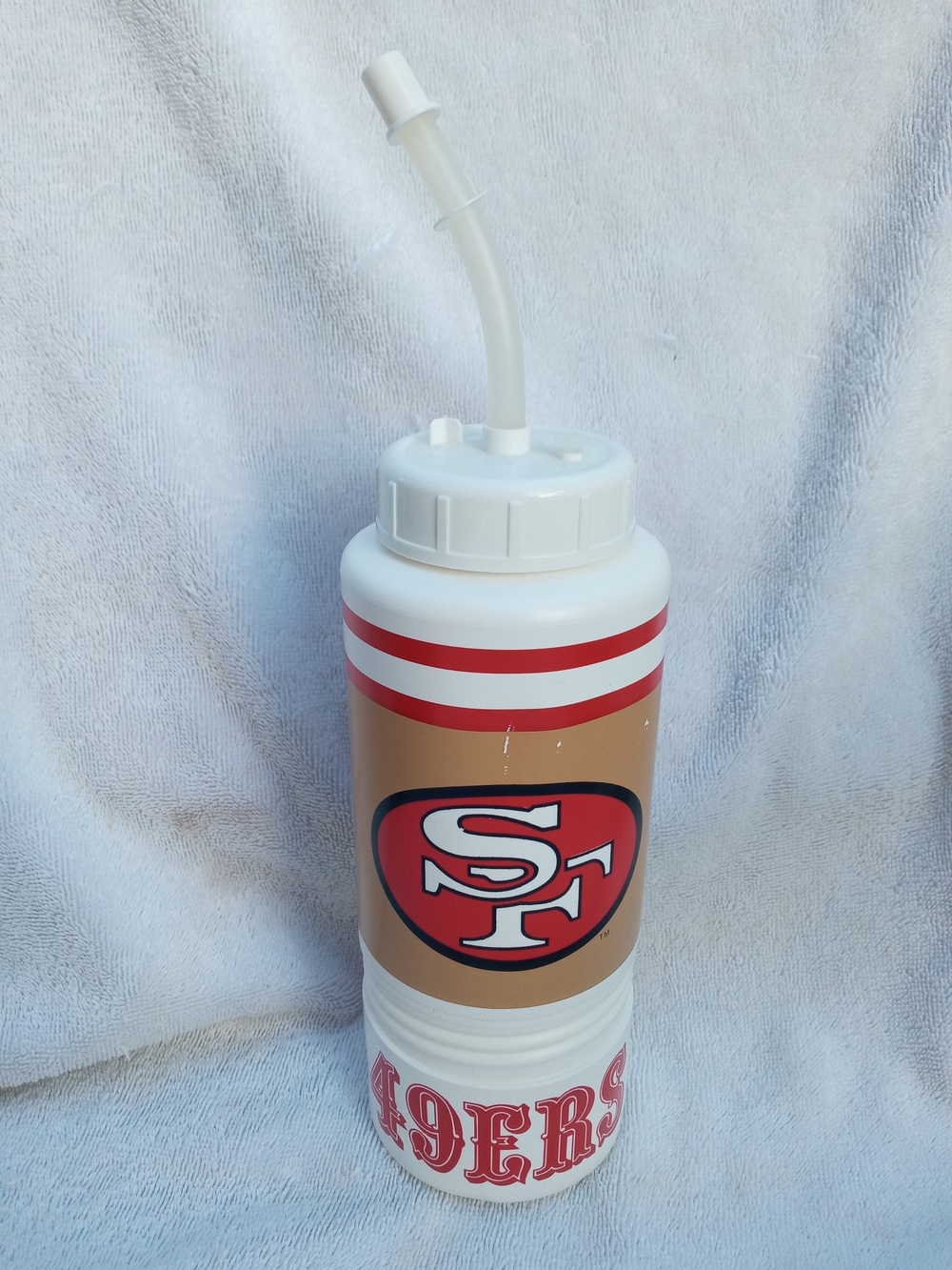 Vtg 90's San Francisco 49ers Water Bottle with Straw